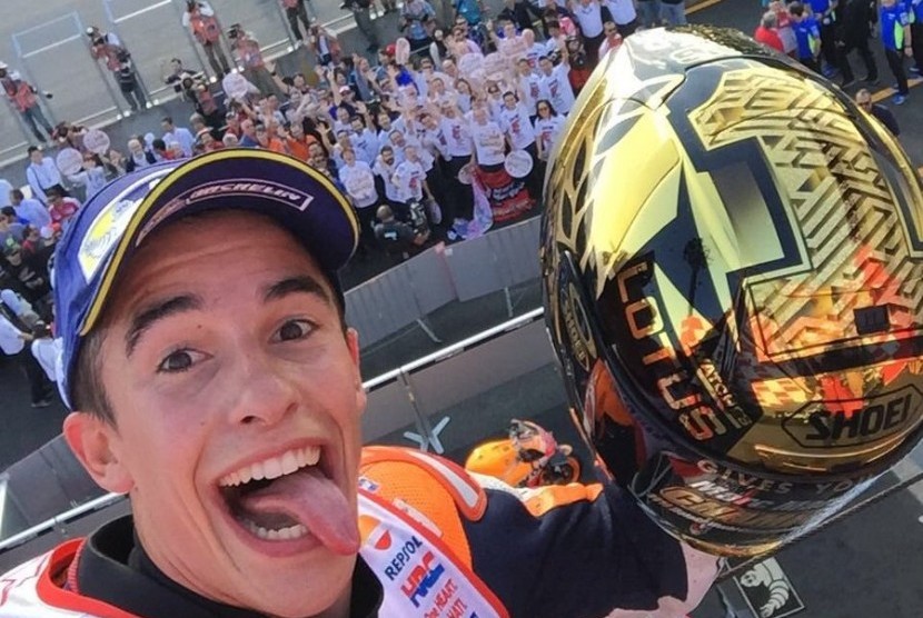 Pembalap Honda Marc Marquez 