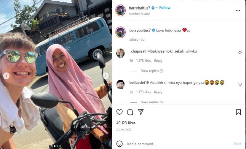 Pembalap Moto2 Barry Baltus viral di jagat maya usai naik motor dengan remaja Lombok saat perhelatan Mandalika MotoGP series 22