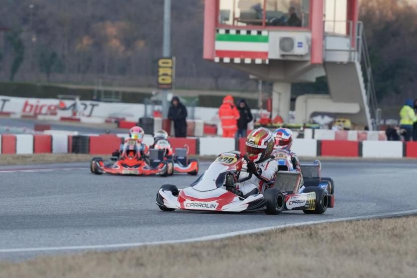 Pembalap muda Qarrar Firhand tampil gemilang dalam balapan pembuka 2024 WSK Championship Cup Round 1, di Sirkuit South Garda Karting, Lonato, Italia, Kamis-Ahad (18-21/1/2024). 