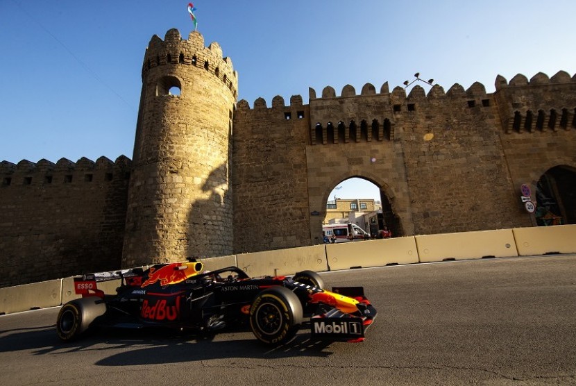 Pembalap Red Bull Max Verstappen di GP Azerbaijan.