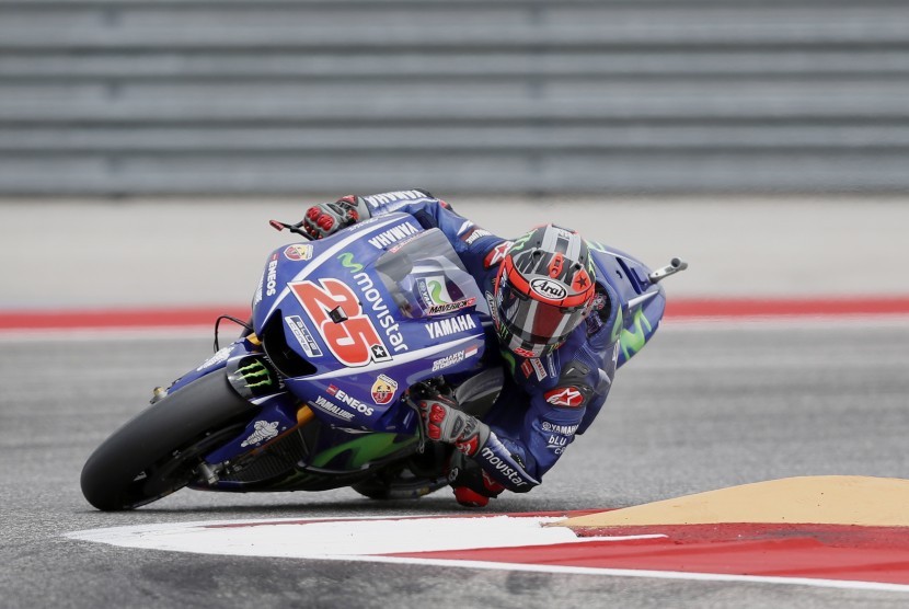 Pembalap Yamaha, Maverick Vinales di sirkuit COTA, GP Amerika Serikat akhir pekan lalu.