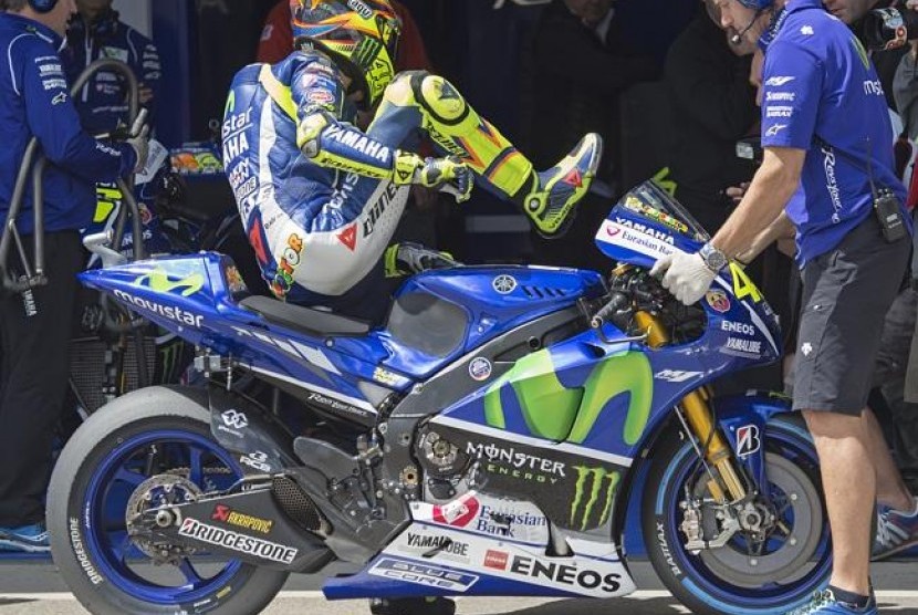 Pembalap Yamaha Valentino Rossi.