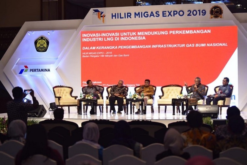 Pembukaan Hilir Migas Expo 2019 di Jakarta, Jumat (27/9).