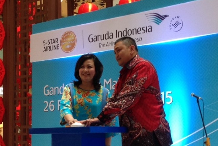 Pembukaan Travel Experience Garuda Indonesia dan BNI di Main Atrium Mall Gandaria City, Kamis (26/2)