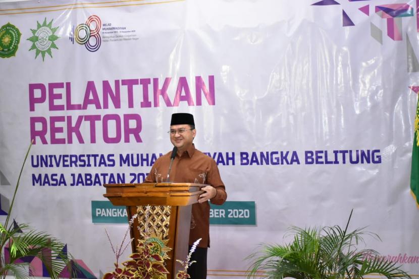 Pemerintah Provinsi Kepulauan Bangka Belitung (Pemprov Babel) memberikan ucapan selamat kepada Rektor Universitas Muhammadiyah Bangka Belitung yang baru dilantik yaitu Fadillah Sabri.