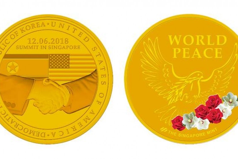 Pemerintah Singapura memperkenalkan medali khusus sebagai peringatan Konferensi Tingkat Tinggi (KTT) Korea Utara (Korut) dan AS.