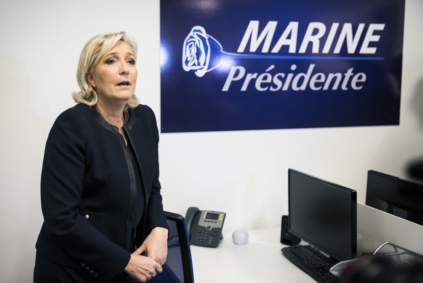 Pemimpin kelompok sayap kanan Prancis, Marine Le Pen.