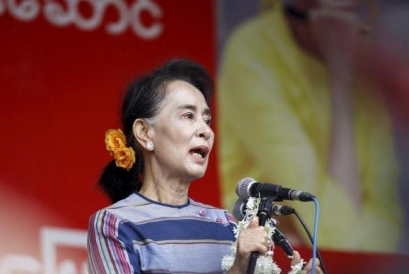 Pemimpin opisisi Myanmar Aung San Suu Kyi.