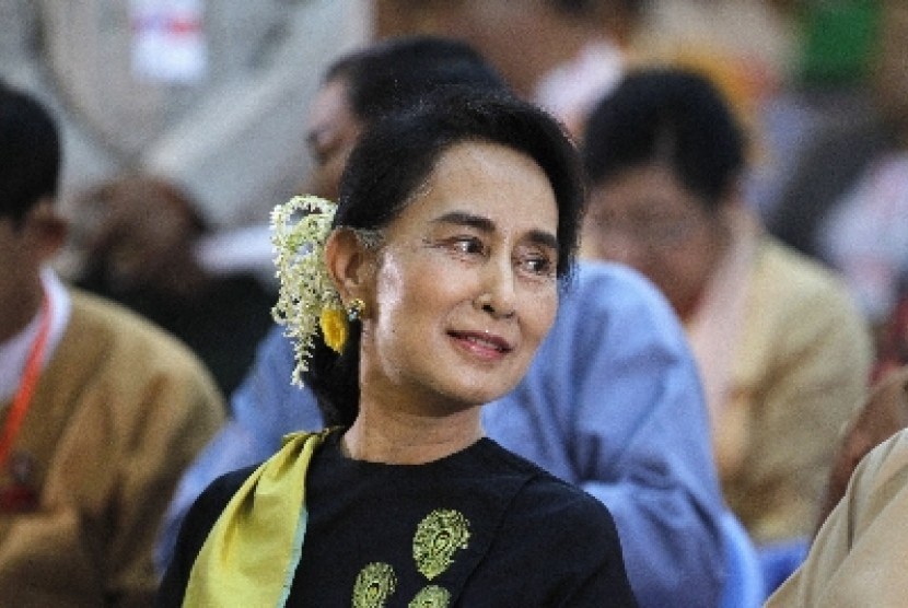 Pemimpin oposisi Myanmar, Aung San Suu Kyi.