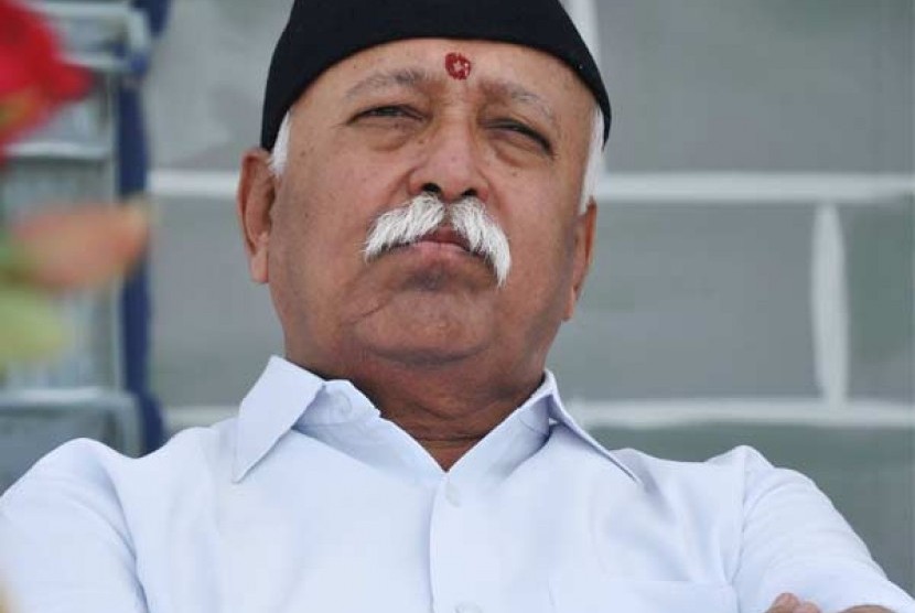 Pemimpin organisasi nasionalis Hindu (RSS) Mohan Bhagwat.