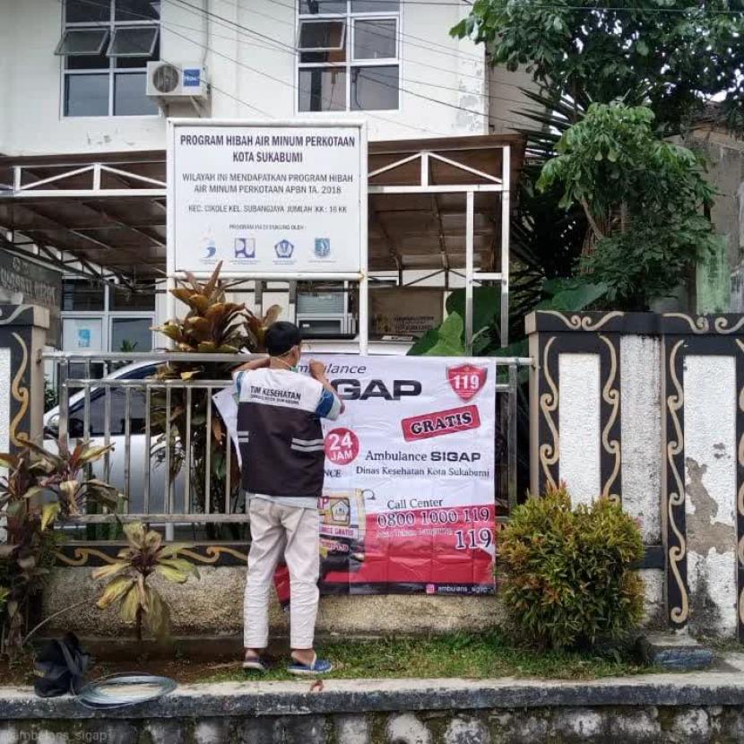 Sosialisasi layanan ambulans Sigap di kelurahan Kota Sukabumi, Ahad (14/2/2022)