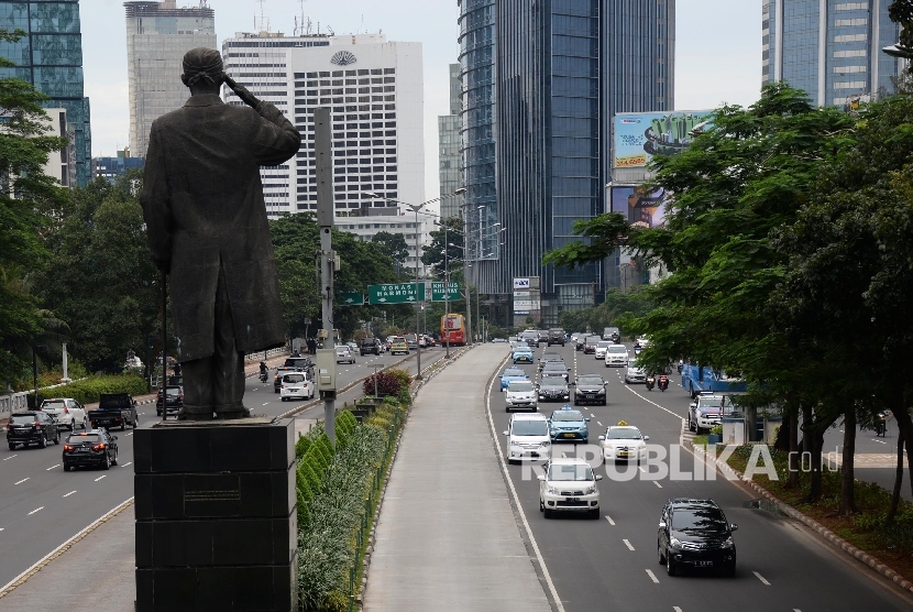  KKawasan Jalan Sudirman dan Thamrin, Jakarta Pusat.   (Republika/Yasin Habibi)