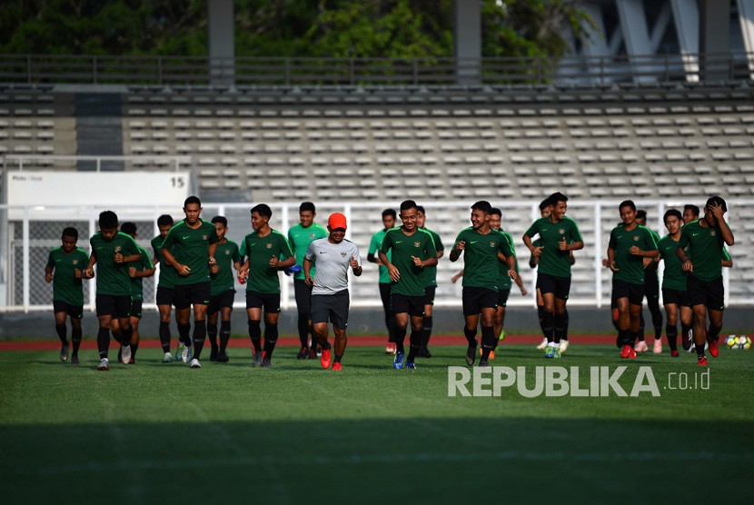 Pemain timnas Indonesia U-23 berlatih. (ilustrasi)