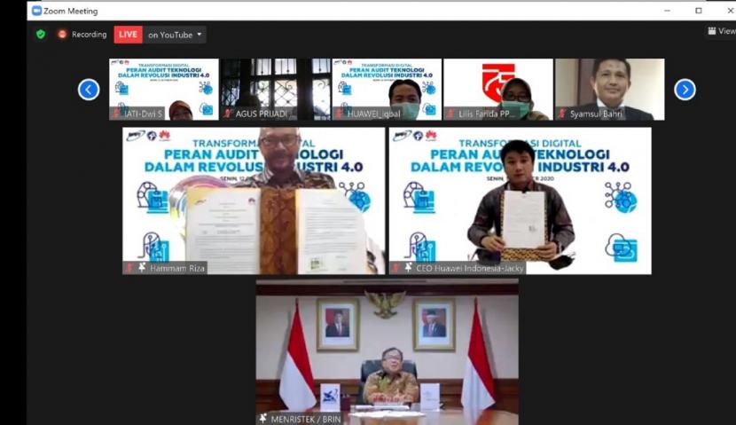 Penandatanganan Nota Kesepahaman dilakukan oleh CEO Huawei Indonesia Jacky Chen dan Kepala BPPT Hammam Riza dan disaksikan oleh Menteri Riset dan Teknologi (Menristek) Republik Indonesia Bambang Permadi Soemantri Brodjonegoro secara daring.