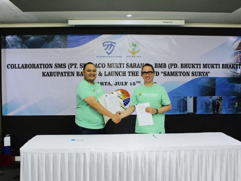 penandatanganan Nota Kesepahaman (MoU) yang dihadiri oleh Sofwan Farisyi selaku Komisaris SMS, Darmaga Ramelan selaku GM SMS, dan Direktur BMB Alit Putra pada Jumat (15/7/2022) di Jakarta Selatan. 