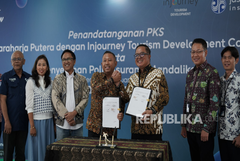 Penandatanganan perjanjian diwakili oleh Direktur Operasi ITDC, Wenda R. Nabiel, dan Direktur Pemasaran PT Asuransi Jasaraharja Putera, Imam Hendrawan Senin, (10/2/1025) di VIP Deluxe, Pertamina Mandalika International Circuit, kawasan The Mandalika, Lombok Tengah, NTB.