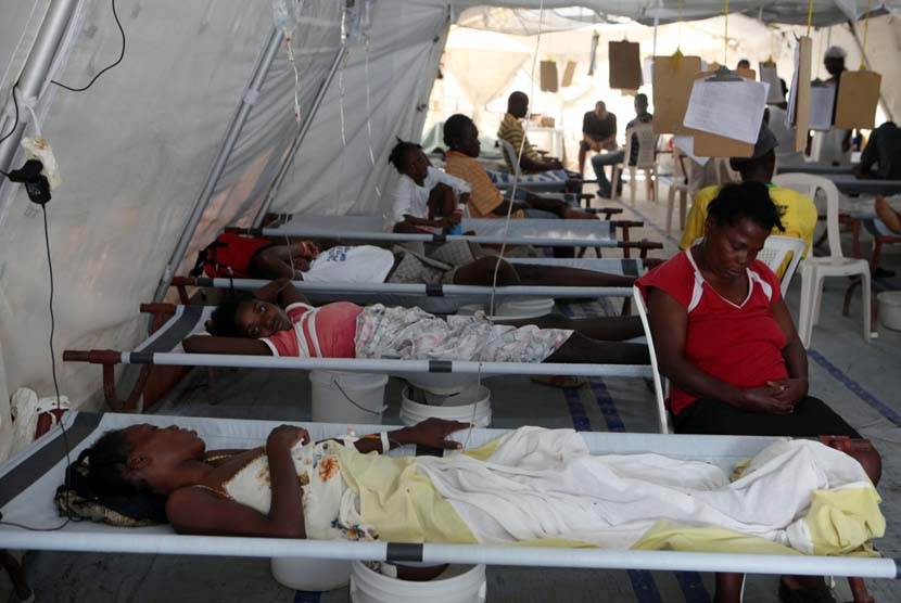 Penderita penyakit kolera (ilustrasi). Cuaca ekstrem melanda wilayah dua negara bertetangga Pakistan dan India   