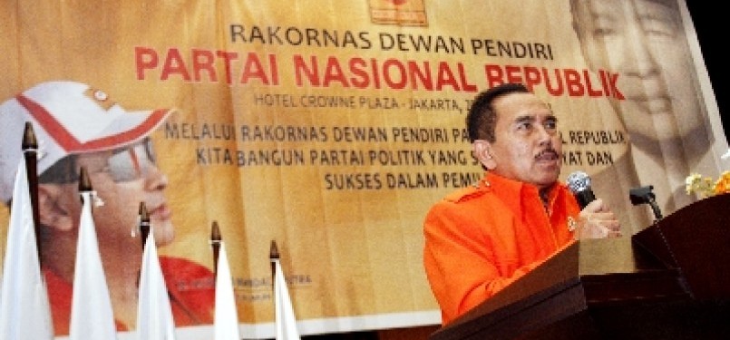 Pendiri Nasional Republik (Nasrep) Mayjen (Purn) Edi Waluyo memberikan sambutan saat Rapat Koordinasi Nasional (Rakornas) Dewan Pendiri Partai Nasional Republik di Jakarta, beberapa waktu lalu.