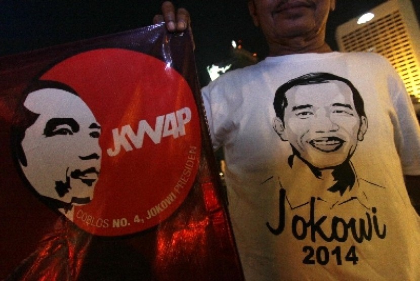 Pendukung Joko Widodo (Jokowi) melakukan aksi spontan mendukung pencalonan Gubernur Jakarta itu sebagai presiden.