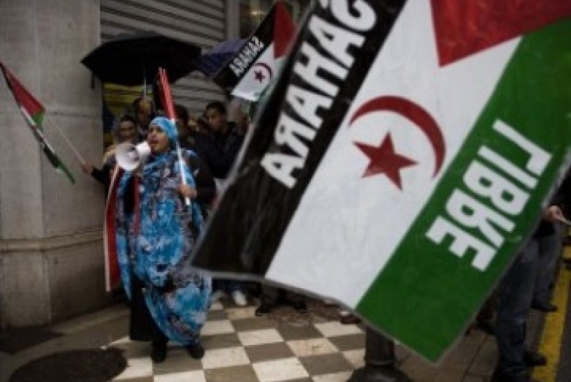Pendukung kelompok separatis Sahara Barat berunjuk rasa di Maroko