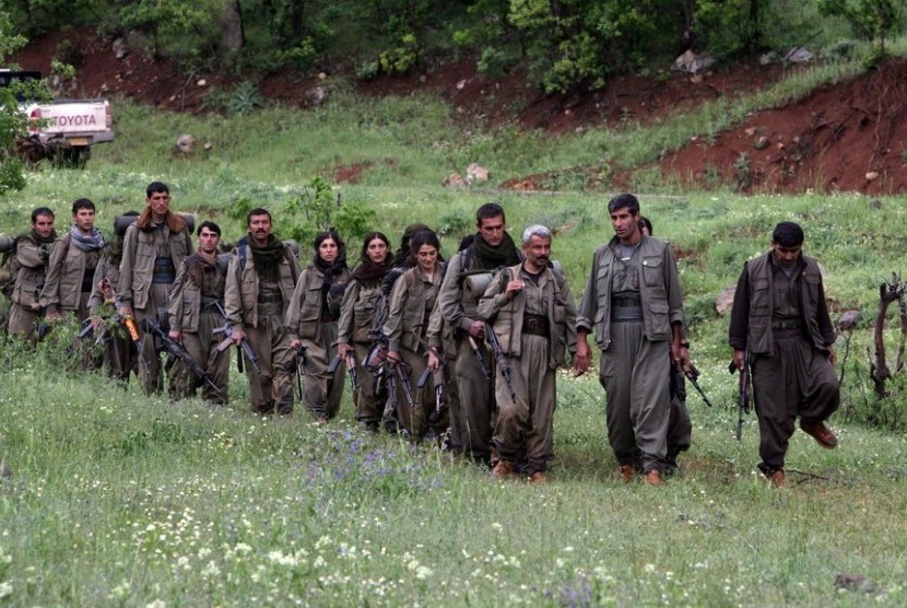 Pendukung Partai Pekerja Kurdistan (PKK).