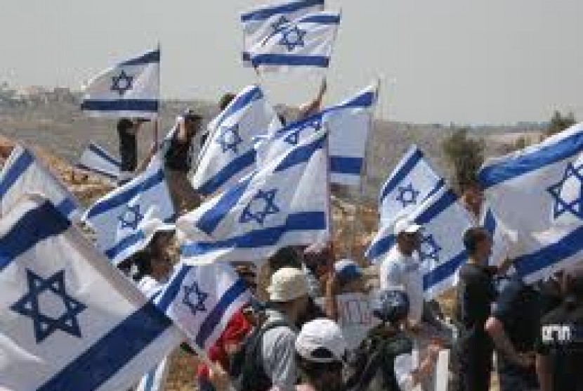 Pendukung partai sayap kanan Israel. Sejumlah kelompok sayap kanan Israel telah merencanakan prosesi pengibaran bendera. (ilustrasi).