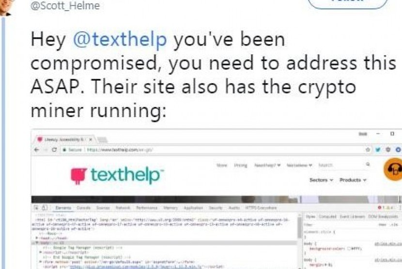 Peneliti keamanan Inggris, Scott Helme, menemukan perangkat lunak yang meretas situs pemerintah.