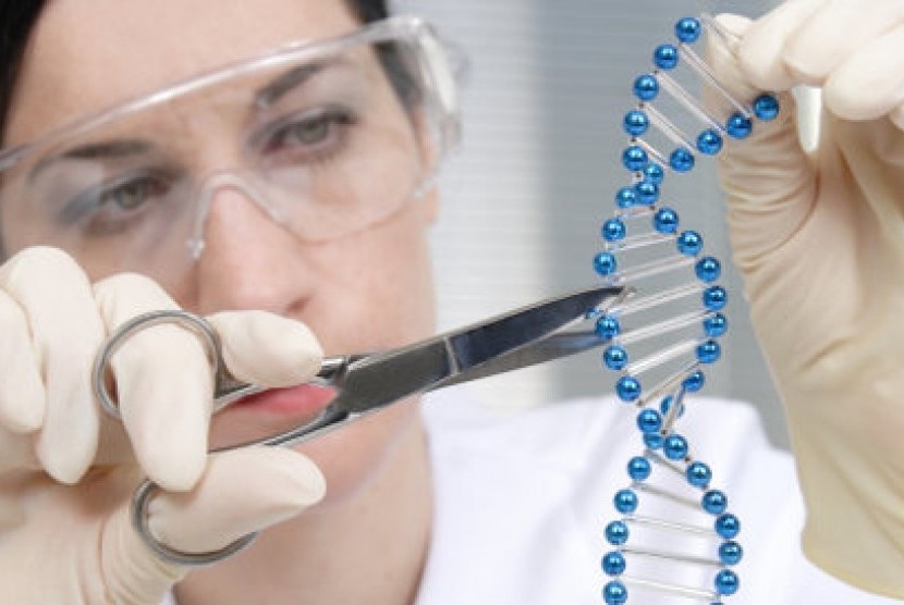 Peneliti melakukan simulasi rekayasa genetika pada skema rantai DNA buatan. (ilustrasi)
