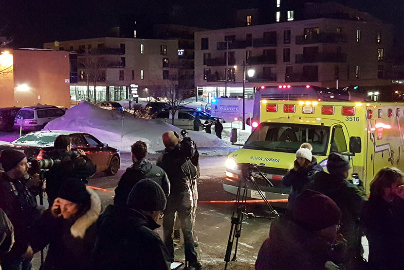 Penembakan masjid di Quebec, Senin (30/1).