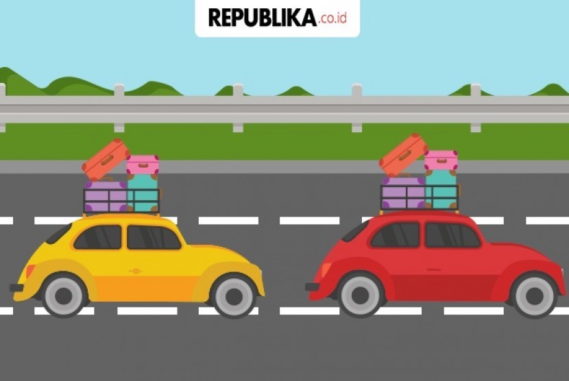 Penerapan sistem satu arah di Tol Trans Jawa saat musim mudik Lebaran 2019.