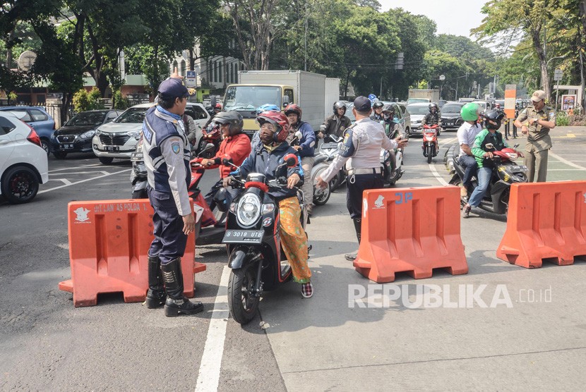 Rekayasa lalu lintas di kawasan Monas. (ilustrasi)