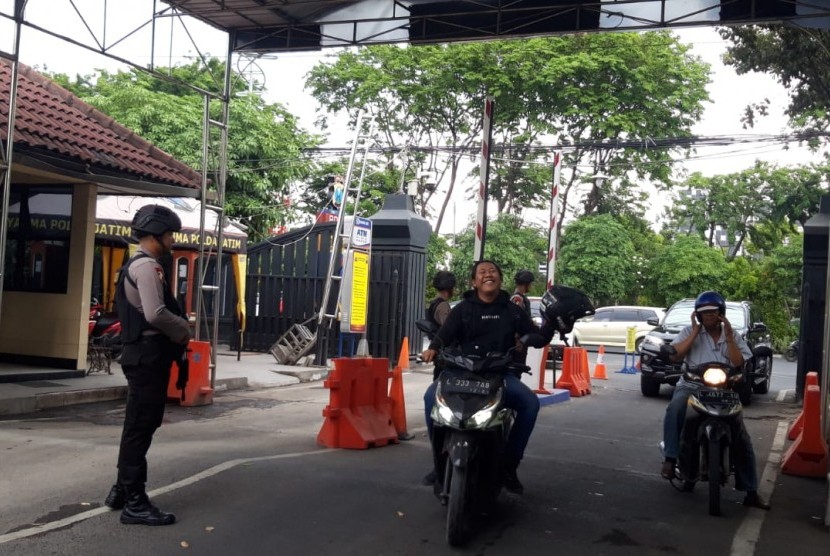 Pengamanan di Mapolda Jawa Timur (Jatim) di Surabaya diperketat (ilustrasi).