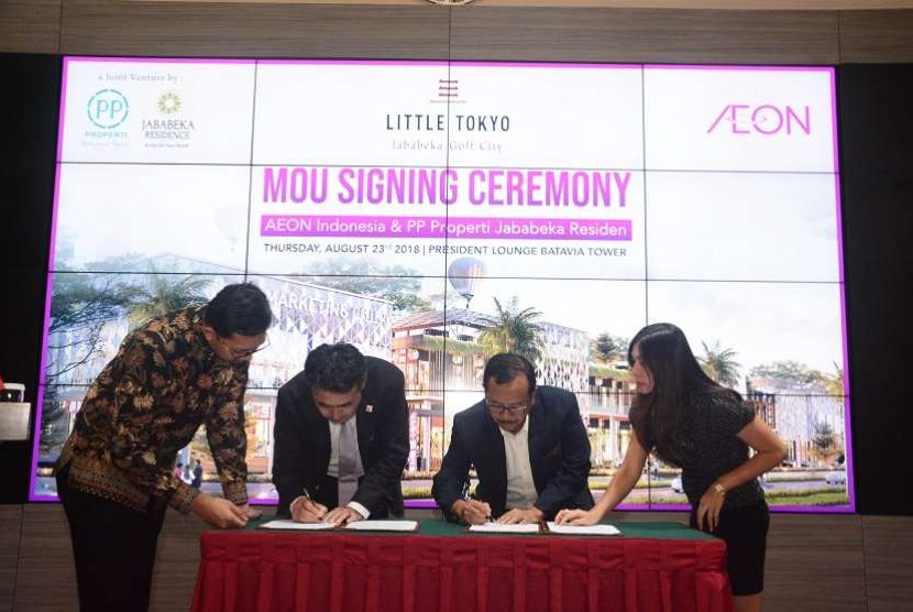 Pengembang Little Tokyo Jababeka melakukan penandatanganan memorandum of understanding (MoU) kerja sama mengenai “Japanese retail facility” di kawasan proyek Little Tokyo.