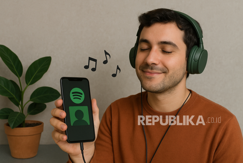 Pengguna mendengarkan lagu di Spotify (ilustrasi). Spotify mengumumkan pencapaian program globalnya, Radar. 