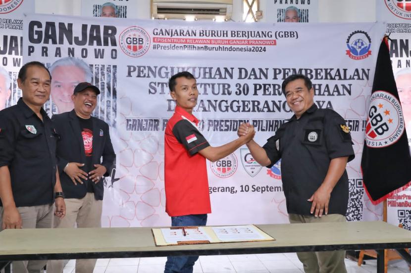 Pengukuhan dan pembekalan 30 koordinator tim pemenangan tingkat perusahaan Tangerang Raya di Kantor DPC FSB Garteks KSBSI Tangerang Raya. 