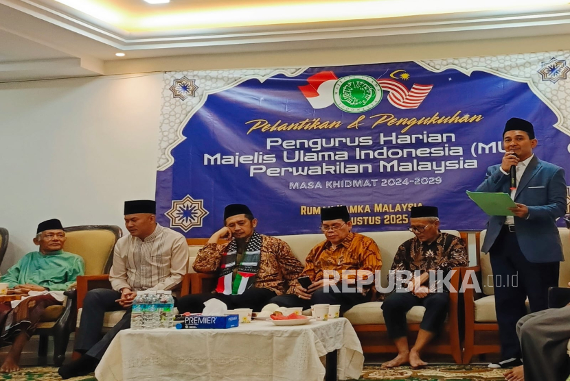 Pengukuhan Pengurus Perwakilan MUI Malaysia dalam acara yang digelar di Rumah Buya Hamka (Ruhama), Kuala Lumpur, Ahad (24/8/2025).