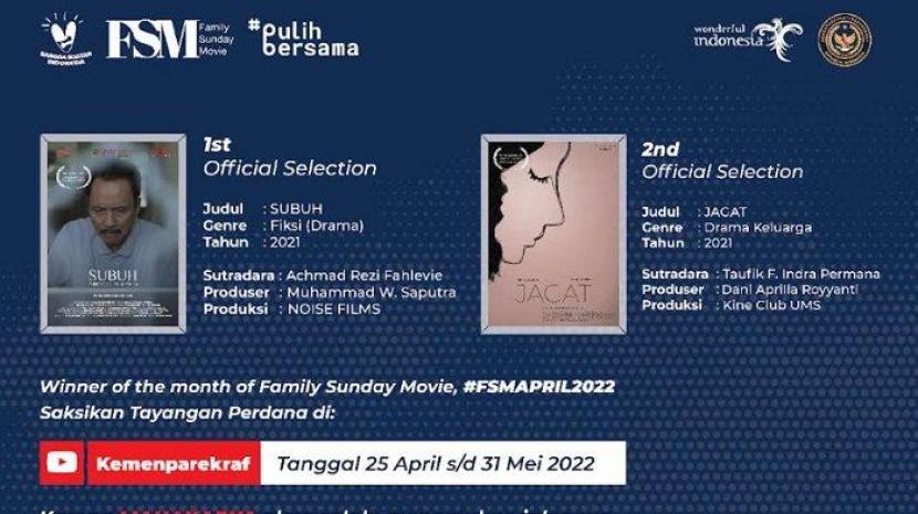 Pengumuman juara kompetisi Family Sunday Movie edisi April 2022.