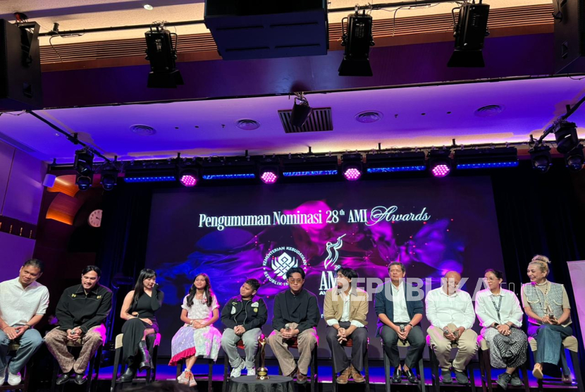 Pengumuman nominasi AMI Awards 2025 di Jakarta pada Senin (13/10/2025). Pada tahun ini, AMI Awards hadir dengan tema Bhinneka Tunggal Suara.
