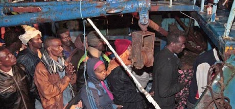 Pengungsi kapal naas saat berangkat dari Tripoli Maret lalu