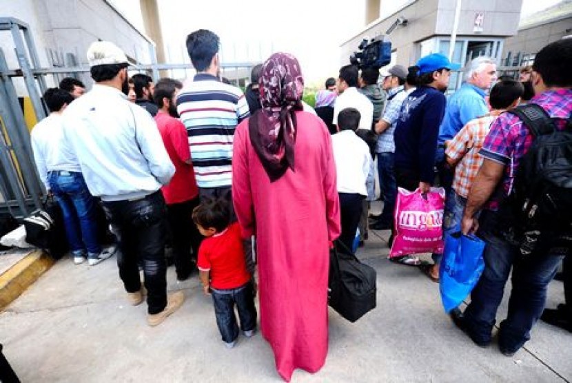 Pengungsi menunggu proses administrasi di Swedia