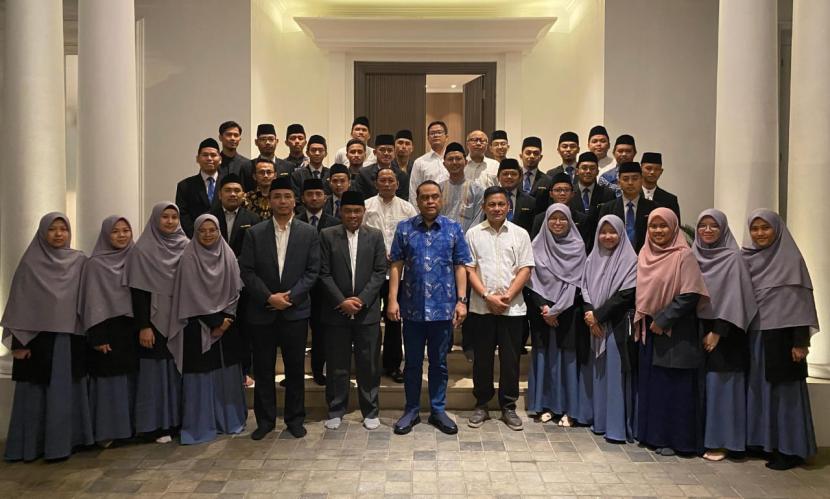 Pengurus ASFA Foundation dan rombongan Program Kaderisasi Ulama (PKU) Universitas Darussalam (Unida) Gontor berpose bersama di Jakarta.