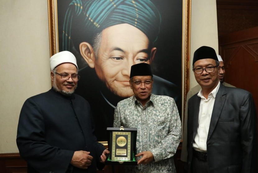 Pengurus Besar Nahdlatul Ulama (PBNU) menerima kunjungan kehormatan ulama Al-Azhar di Ruang Ketua Umum PBNU, Lantai 3 Gedung PBNU, Jakarta Pusat, Jumat (21/12) sore.