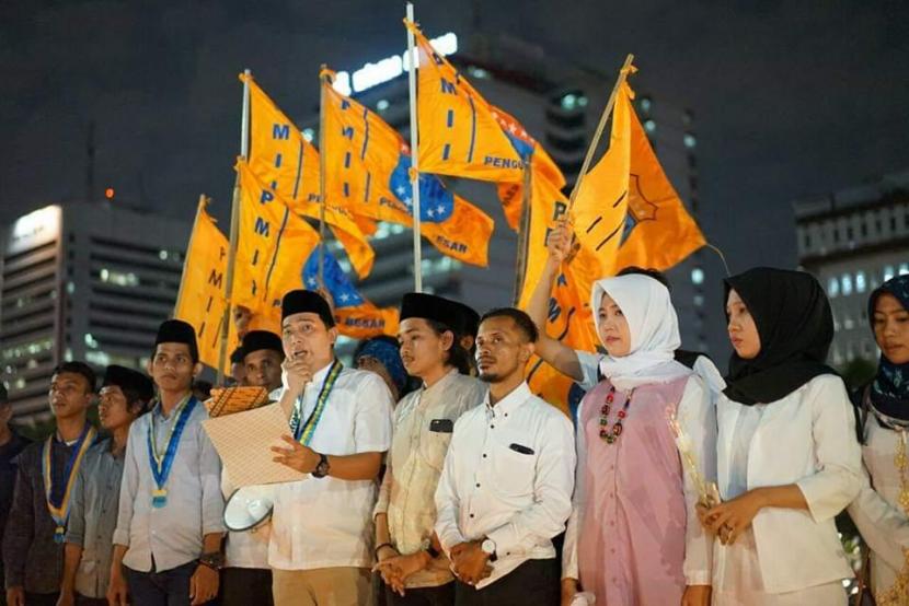 Ilustrasi. Pengurus Besar Pergerakan Mahasiswa Islam Indonesia (PB PMII) menentang pengesahan UU Cipta Kerja.