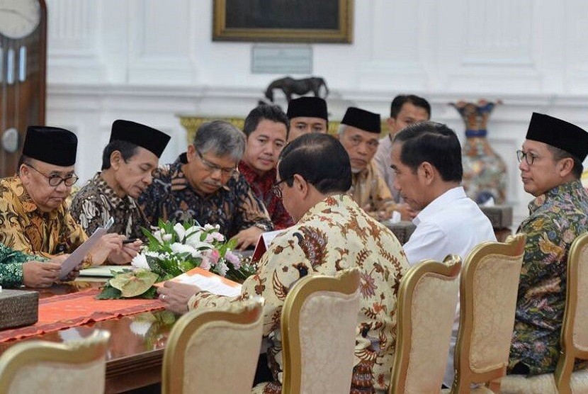 Pengurus Mathla'ul Anwar ketika diterima Presiden RI Joko Widodo