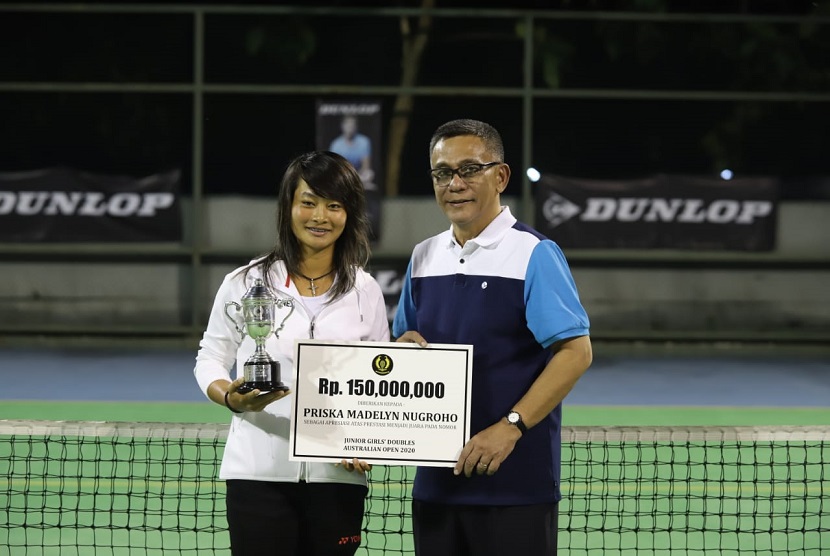 Pengurus Pusat Persatuan Tenis Indonesia (PP Pelti)  memberikan apresiasi kepada Priska Madelyn Nugroho atas keberhasilannya menjuarai tenis junior  Grand Slam Australia Terbuka.