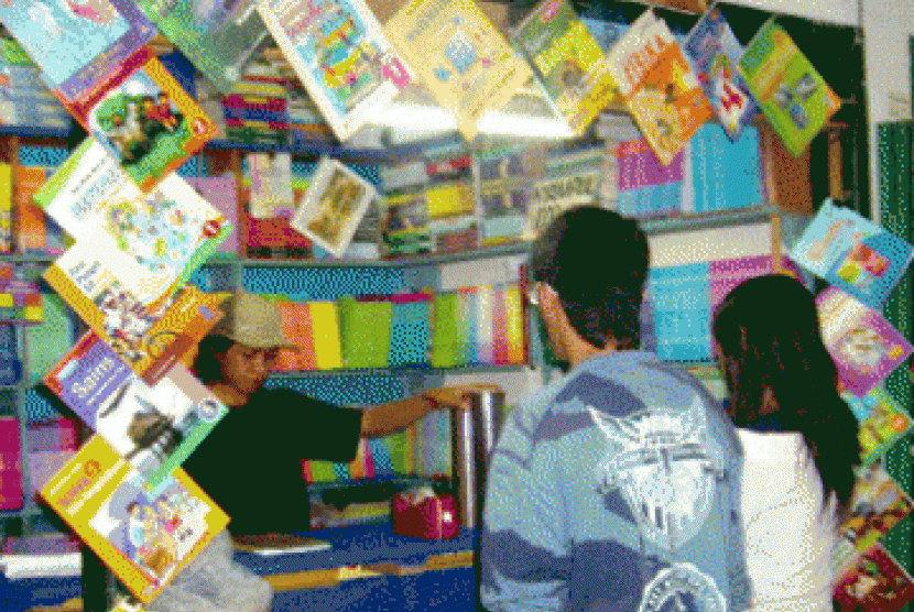 Penjual buku pelajaran, ilustrasi
