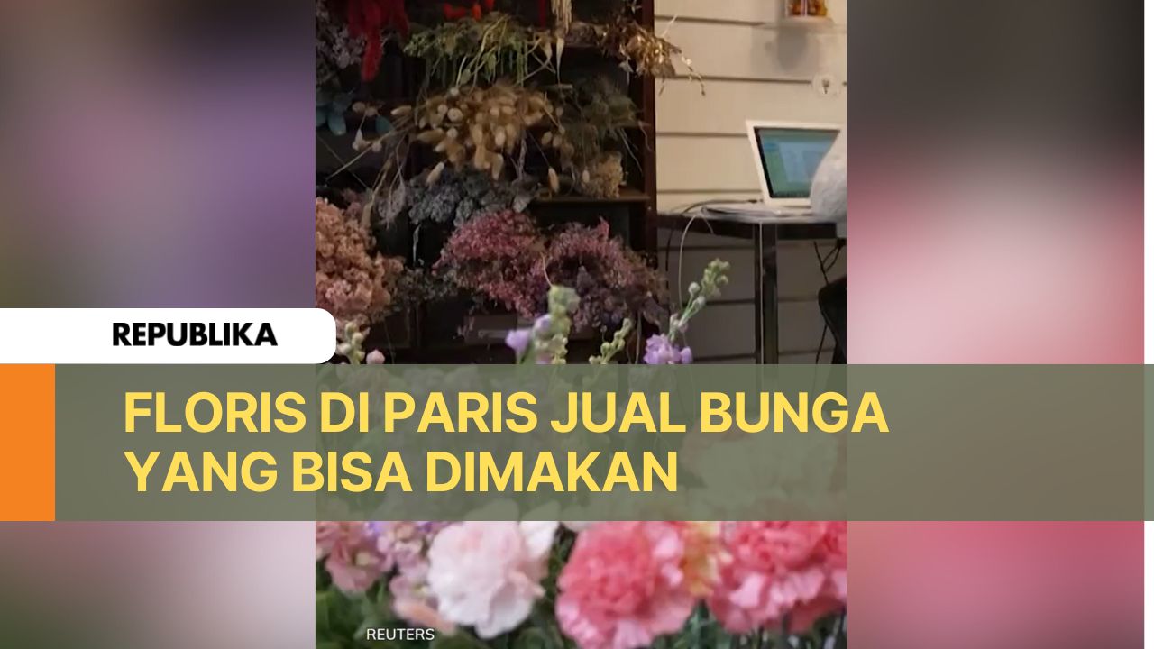 Penjual bunga (floris) di Paris menjual bunga yang bisa dimakan.