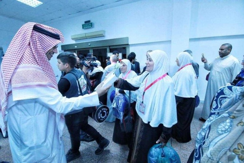 Penyambutan jamaah Irak di Bandara Jeddah.