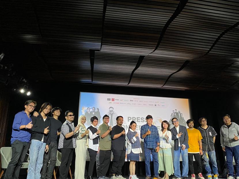 Penyelenggara Jazz Gunung dan beberapa musisi hadir dalam konferensi pers Jazz Gunung Bromo 2024 di IFI Jakarta, Selasa (25/6/2024).