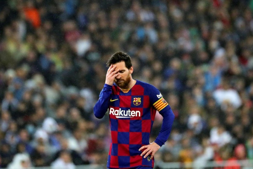 Penyerang Barcelona Lionel Messi.